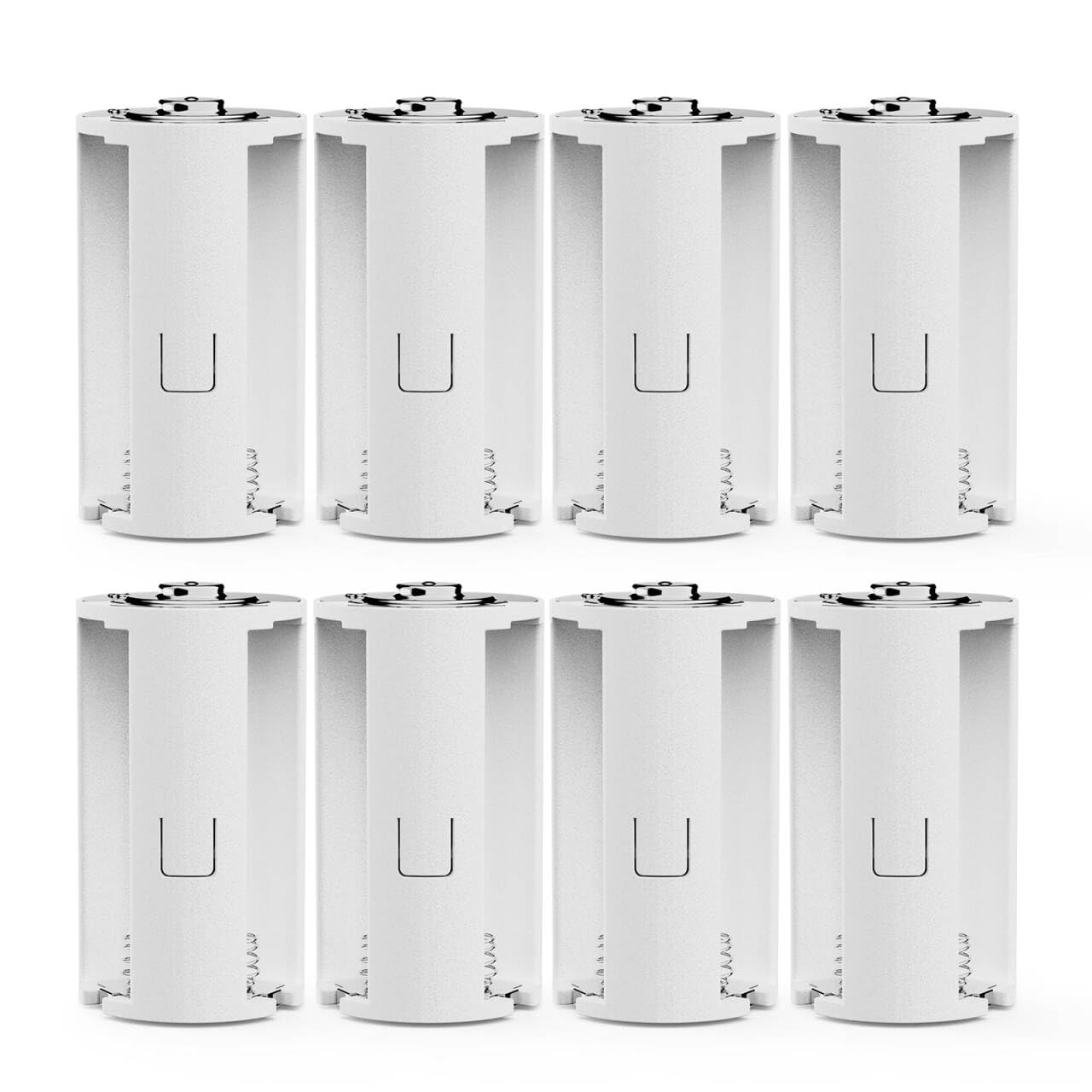 8X Batterieadapter AA auf D | Mignon auf Mono | D-Zellen Ersatz | 8er Set AA Akku für D-Batterien Geräte | Taschenlampe Radio Spielzeug