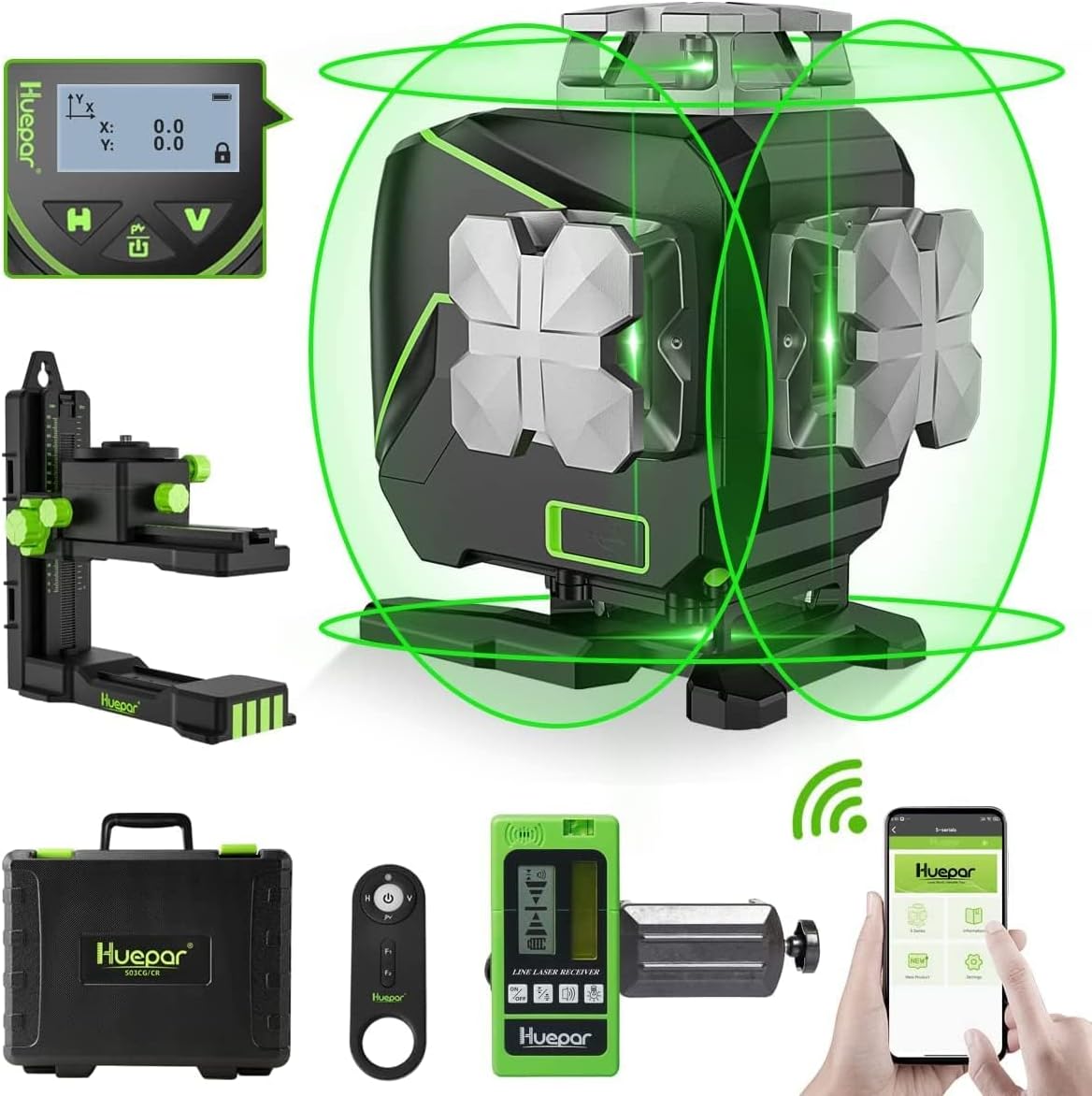 Huepar Pro Adaptateur de Niveau Laser, Support de Réglage Fin Pour ...