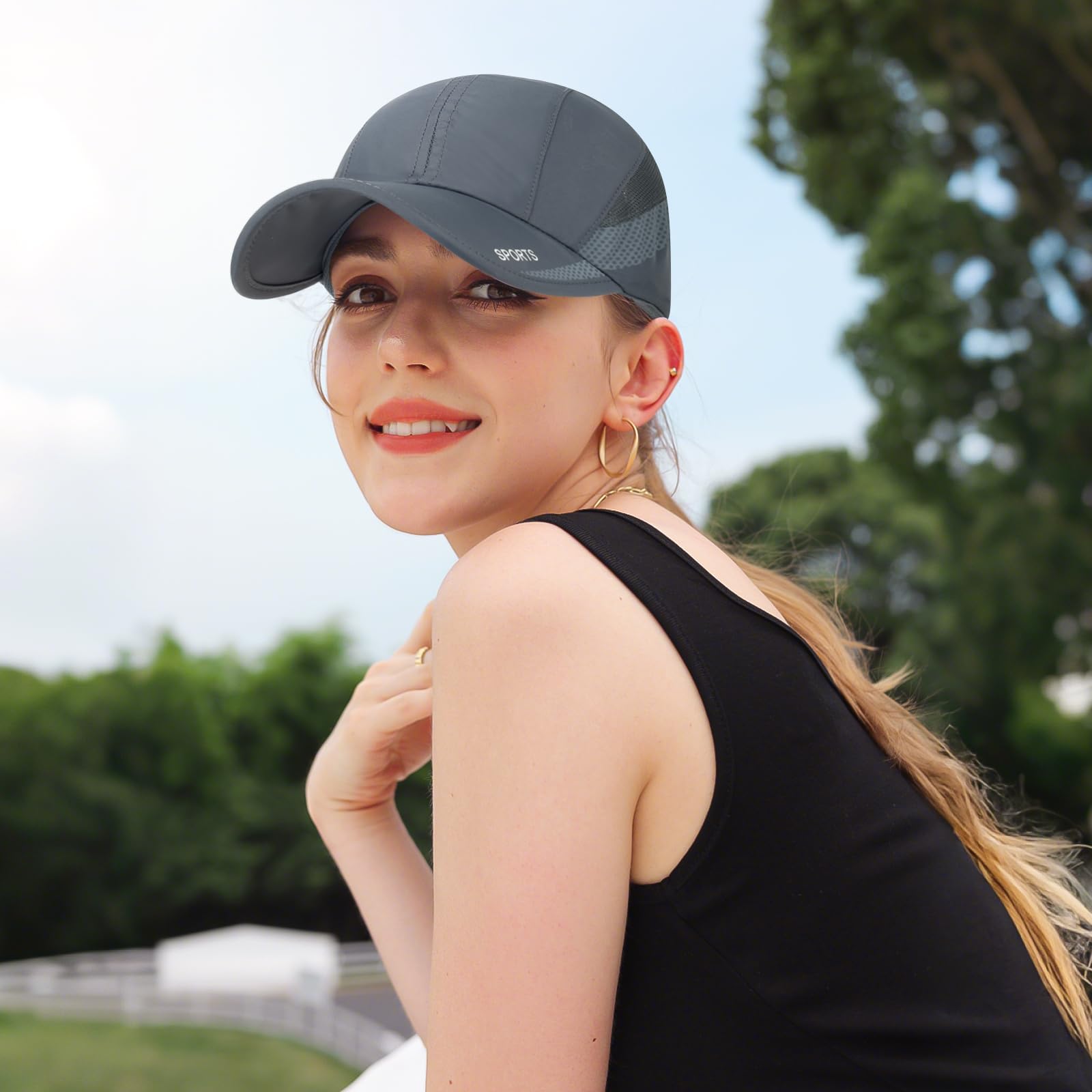 Running Hat Mesh Baseball Cap Unstructured Design Sports Quick-Drying Cap Outdoor Sun Hat for Men Women