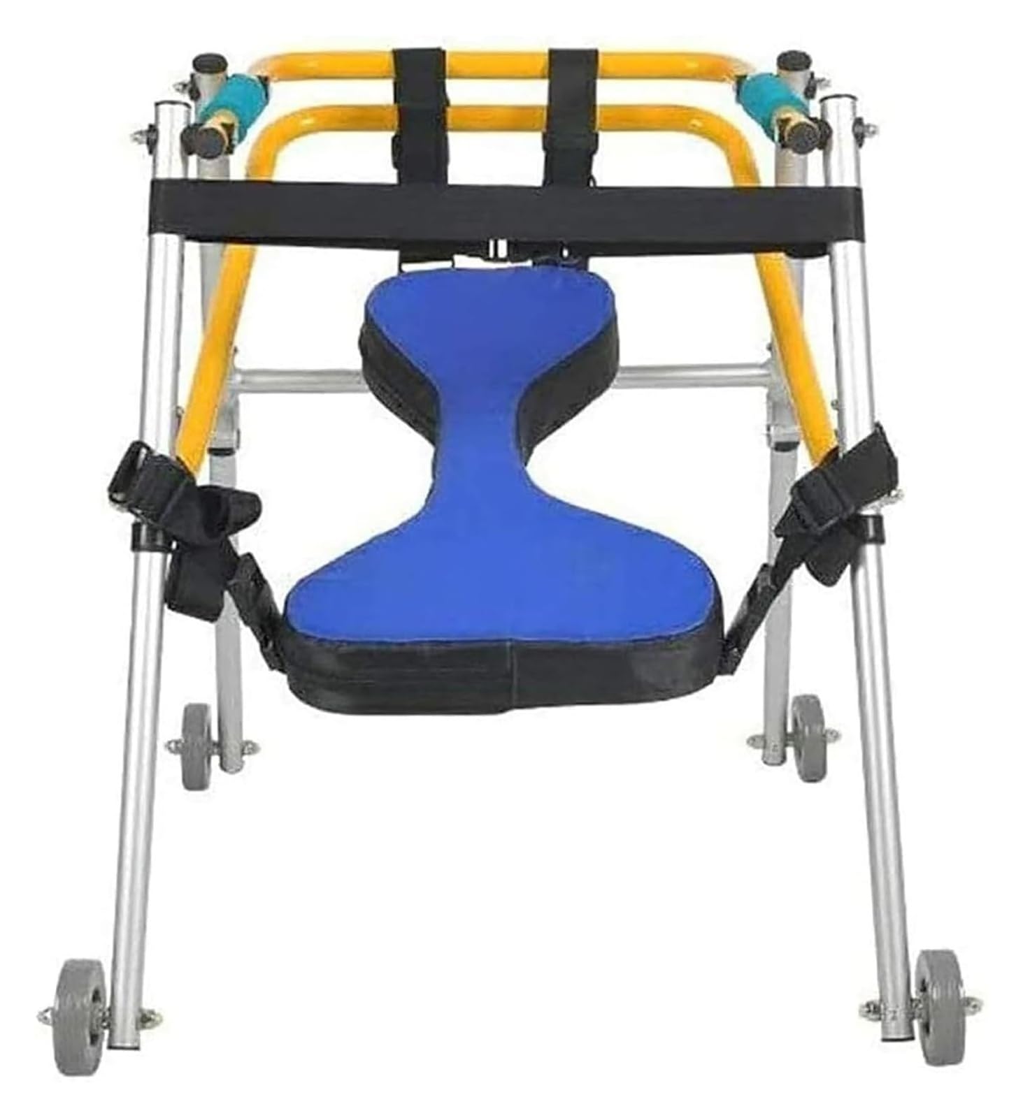 Equipo de rehabilitación for parálisis cerebral y hemiplejia. Andador plegable de 4 ruedas con altura ajustable y soporte acolchado for niños pequeños, adolescentes y niños pequeños (tamaño pequeño).(