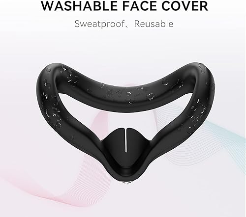 Miniatura 5 de CNBEYOUNG VR Face Cover and Lens Cover Compatible with Quest 2, Sweatproof Silicone Face Pad Mask & Face Cushion for Quest 2 VR Headset, Washable