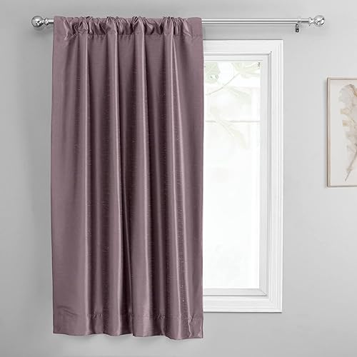 Miniatura 5 de HPD Half Price Drapes Cortinas de seda Dupioni de imitación para oscurecer la habitación, cortinas enrollables para ventanas para sala de estar,