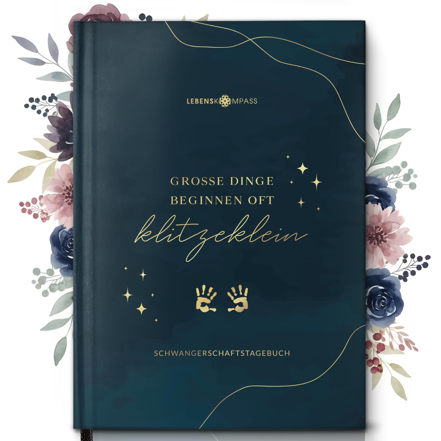 Lebenskompass® Schwangerschaftstagebuch "FUNKEL" Schwangerschaftsbuch für Erinnerungen, Reflexion und Achtsamkeit - Tagebuch Schwangerschaft mit Platz für Fotos und Notizen - A5