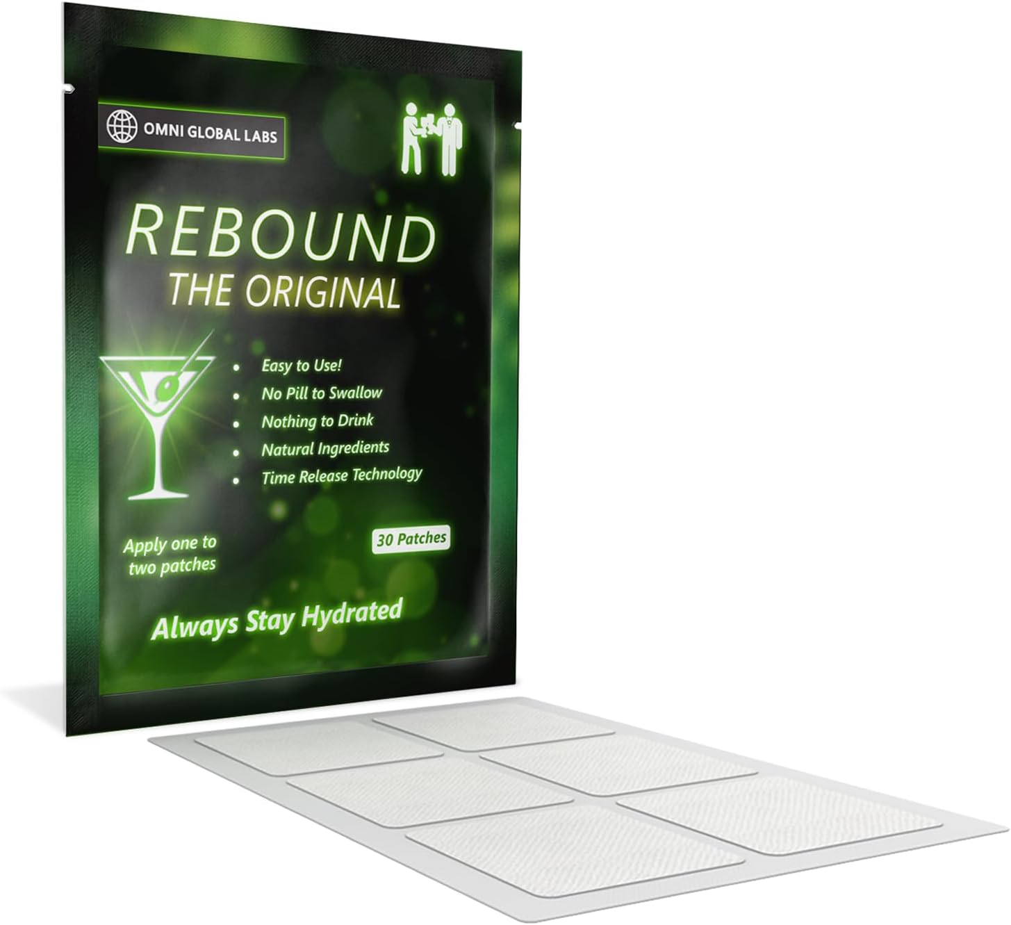REBOUND Classic Patch - Extended Steady Release - 30 Patches - Natural Blend for a Balanced Nightlife