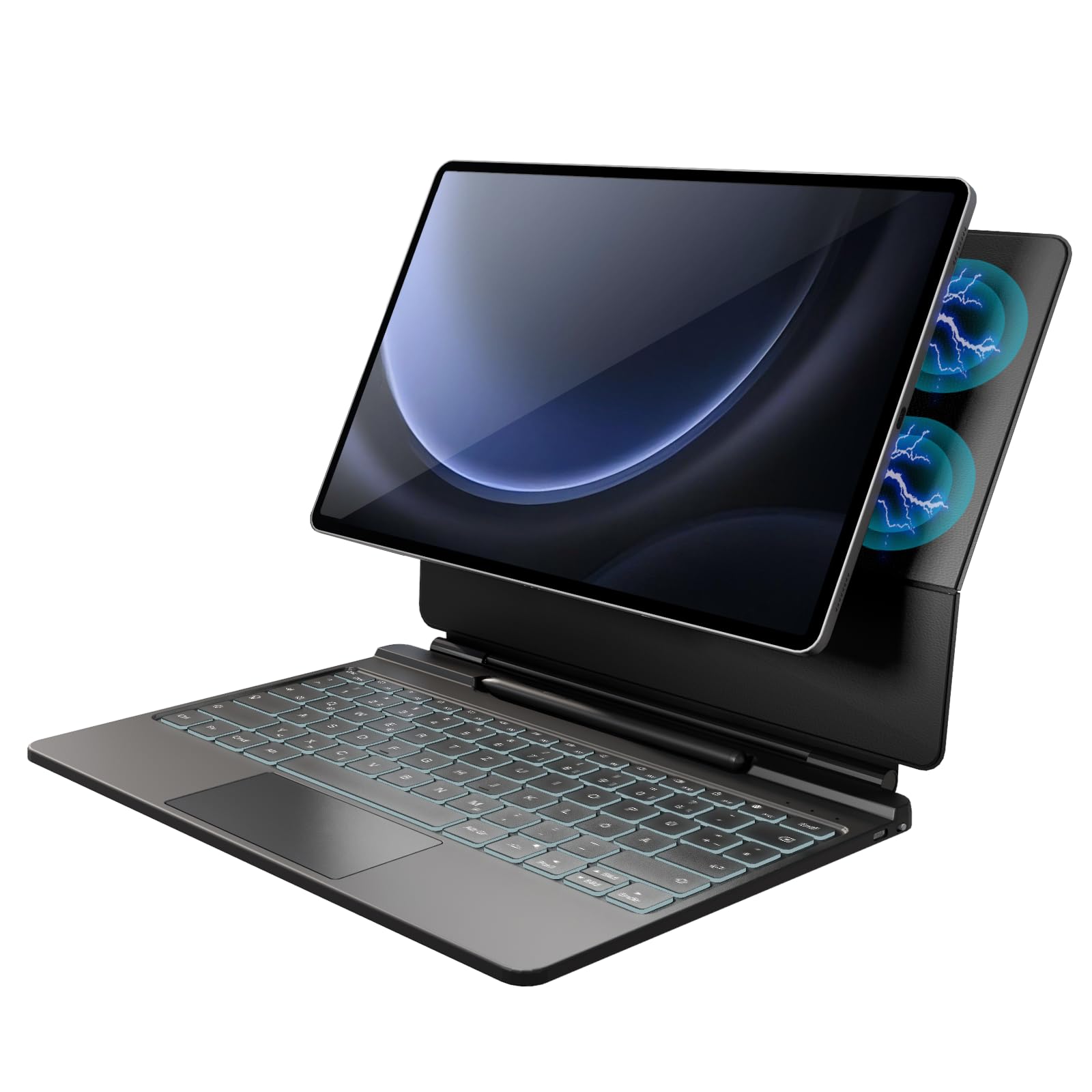 Doohoeek Leichte Tastaturhülle für Samsung Galaxy Tab S10+/S9+/S9 FE+/S8+/S7 Plus/S7 FE Tastatur, magnetische Bluetooth-Tastatur, schwebendes Design mit Trackpad und S Pen-Steckplatz