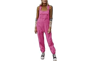 Women's Casual Winter Warm Overalls Fleece Sweatpant Jumpsuits