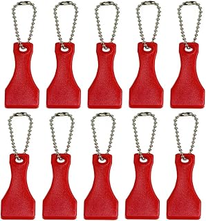 10 Pack Plastic Keychain Lotto Scratcher Small Lottery Ticket Scratcher Tools Label Sticker Remover Tool Scraper for Lottery Ticket Portable (Red)
