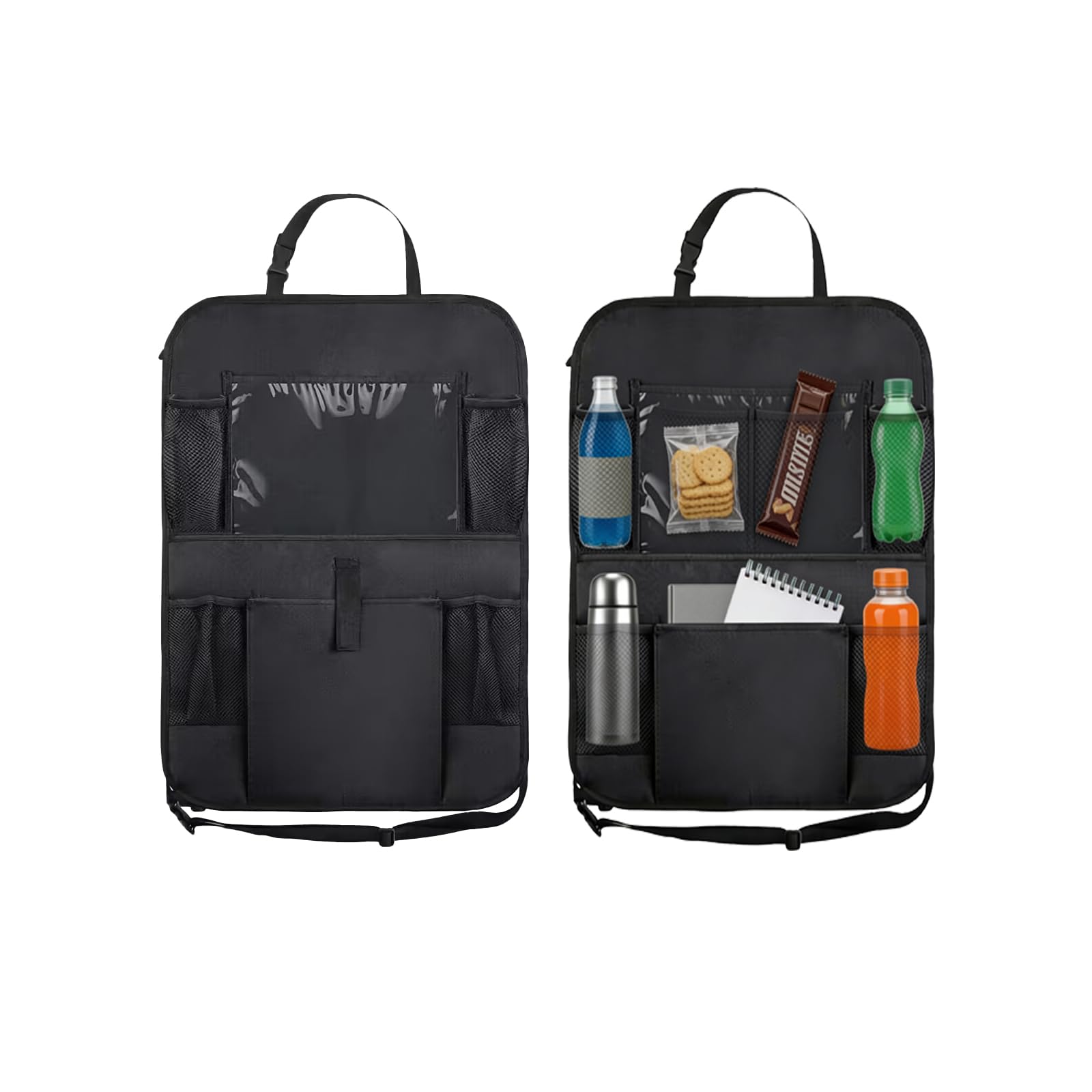 2 piezas Organizador Asiento Coche, Protectores de Asiento para Coche, Universal Multi-Bolsillo Protector Trasero del Ssiento de Coche para Niños, con Almacenamiento para Tabletas