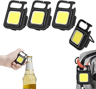 Mini Keychain Flashlights COB Keychain Work Light - White Rows Work Light, Whiterows Light, Mini Keychain Flashlights 800 Lumens, Rechargeable COB Waterproof Portable LED Work Light Keychain (Color :