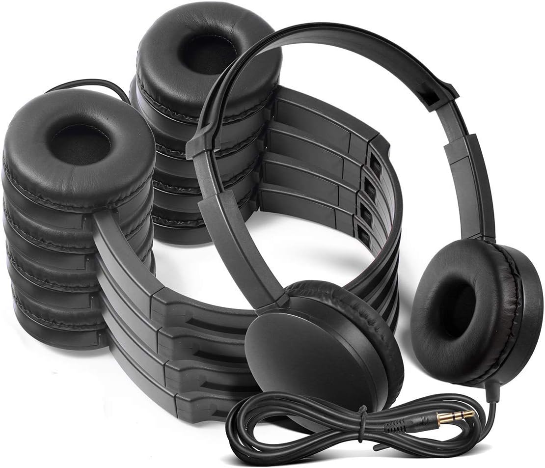 School Headphones for Classroom Students – (KHPC-12B) 12 Packs Black Color Kids’ Headphones for School, Library, Computers, Children and Adult(No Microphone) School Headphones for Classroom Students – (KHPC-12B) 12 Packs Black Color Kids’ Headphones for School, Library, Computers, Children and Adult(No Microphone)