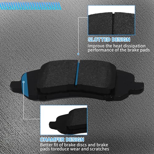 Image of Front Brake Pads Set Compatible with Chrysler 200 Sebring, Dodge Avenger Caliber, Jeep Compass Patriot Automotive Replacement Brake Pads Semi-Metallic D1285