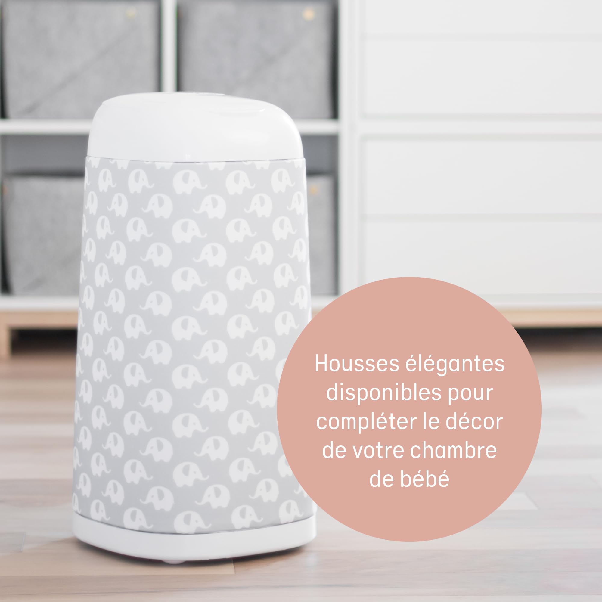 Angelcare Poubelle à Couches + 3 Recharges Anti Odeurs/Grande Capacité Antibactérien Usage Simple Dress Up, Blanc