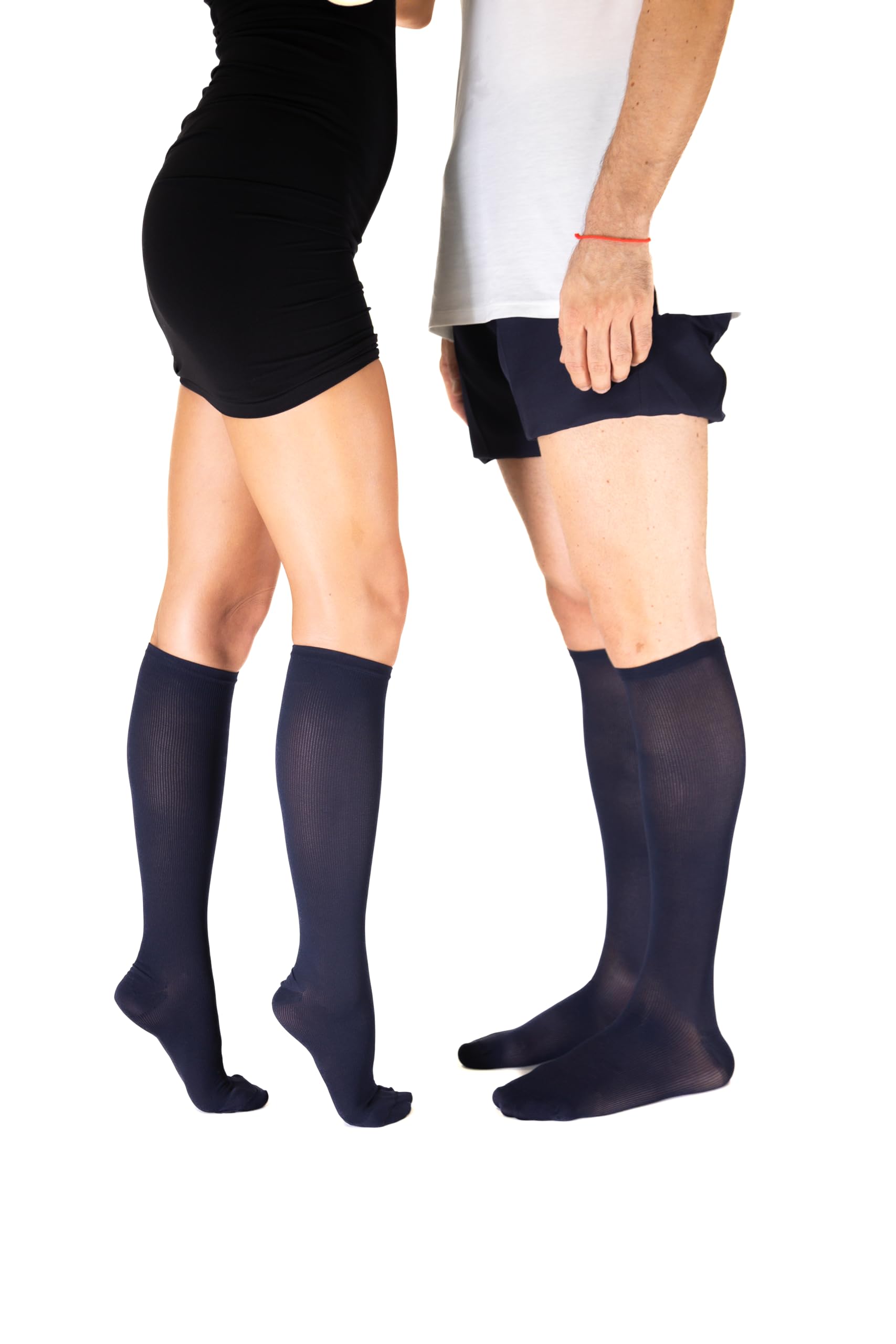 SEGRETA 00159 - Calza Compressione Graduata Uomo Donna, Calzino Riposante Unisex, Gambaletto in Cotone con Effetto Batteriostatico, Morbido e Confortevole, 16-20 mmHg