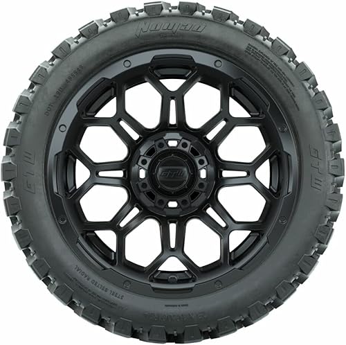 Miniatura 2 de GTW Combo de ruedas y neumáticos para carrito de golf de 14 pulgadas  Ruedas Bravo de bronce mate en neumáticos radiales todo terreno 23x10-R14