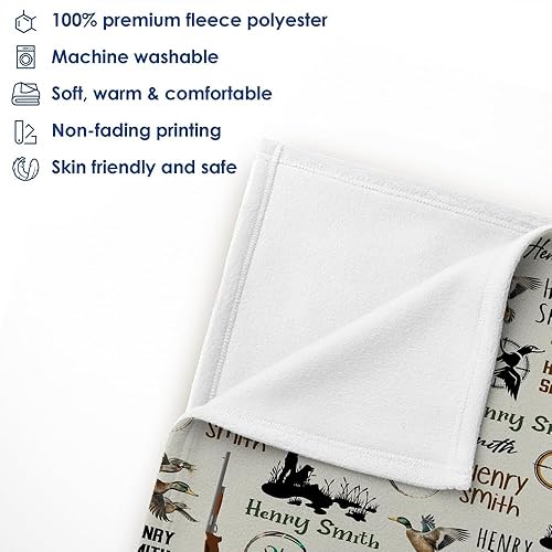 Miniatura 5 de DIZZY Manta de bebé personalizada con nombres, manta de caza de patos, manta de bebé de pato personalizada, manta de bebé de aves acuáticas, manta