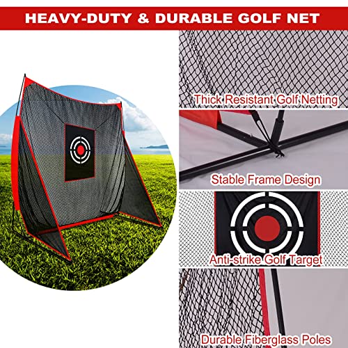 Sharellon Golf Practice Net, 9X9Ft Golf Hitting Training Net With Target And Carry Bag, Indoor Outdoor Backyard Driving Range Golf Hitting Net #TOP5
