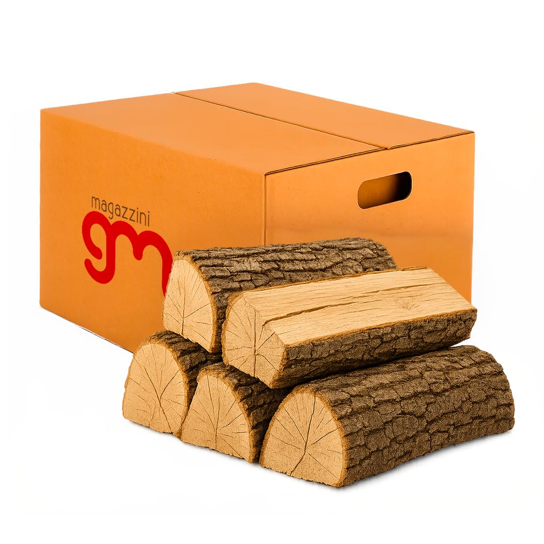 MagazziniGM, Legna Da Ardere Verde Non Essiccata, pezzi da 25 Cm per Stufe Camini Barbecue Fuoco Riscaldamento (Legno di quercia, 15 Kg (1 Pacco))