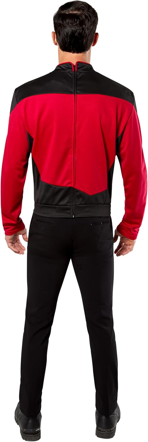 Rubies Men's Star Trek the Next Generation Deluxe Commander Picard Costume Shirt for themed parties and Halloween, Red, Medium
