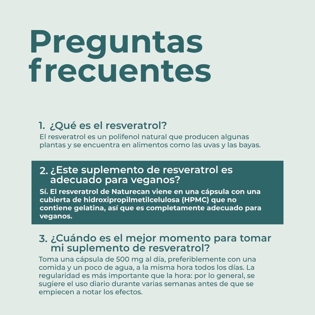 Naturecan Resveratrol y Romero - 500 mg - 60 cápsulas - Suplemento dietético - Fabricado en Europa