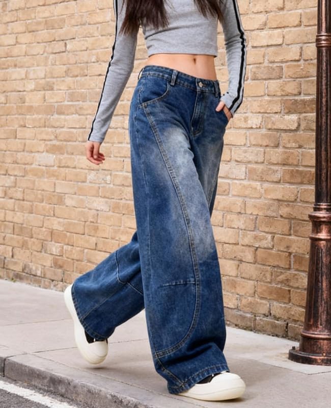 Barrel Jeans for Woman Men High Waisted Baggy Wide Leg Pants Denim Sweatpants Boyfriend Streetwear Clothes - Image 3