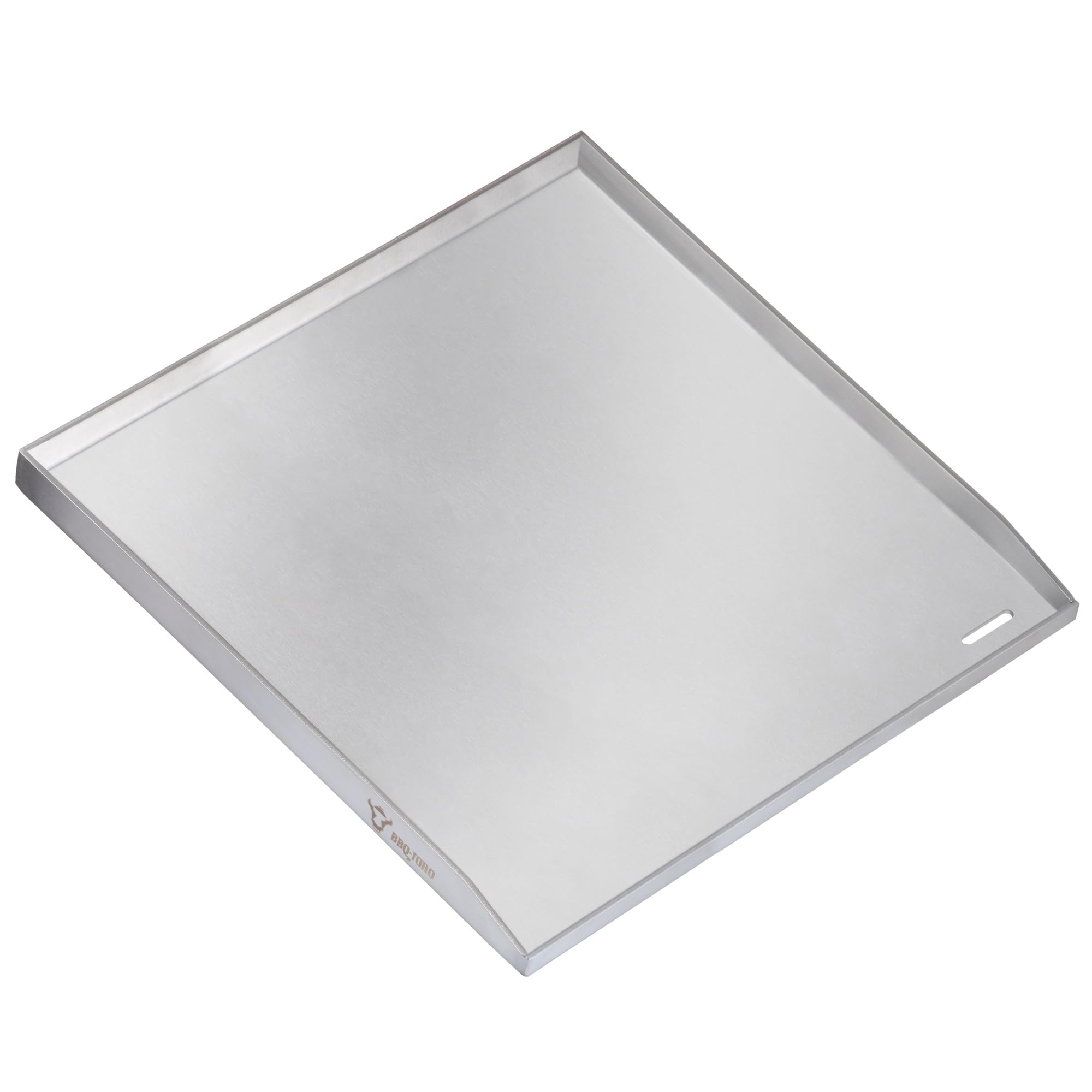 BBQ-Toro Edelstahl Grillplatte | 40 x 41,5 cm | BBQ Plancha, Grillplancha | Rechteckig, Universal und Massiv | Grillblech für Holzkohle und Gas, Grillzubehör, Grillpfanne, Grillschale