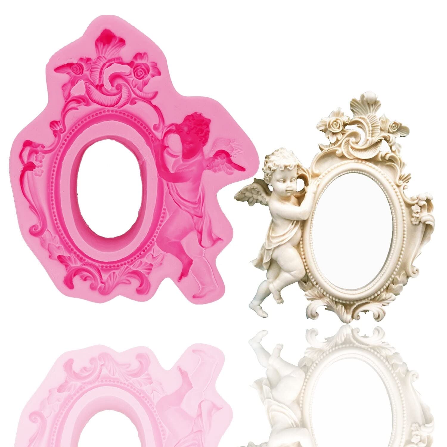 AFA boy Angel and Frame DIY Resin Clay Sugarcraft Mold Fondant Silicone Mold for Baby Birthday Cake Decorating Tools-image-37