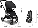 Mompush Vira All-Terrain Poussette, Poussettes pour bébé à une main XL UV50+ Canopée, Multi-Position Recline, Poignée réglable, Plaquette de siège amovible lavable, Grand panier de rangement, Nouveau-né à tout-petit