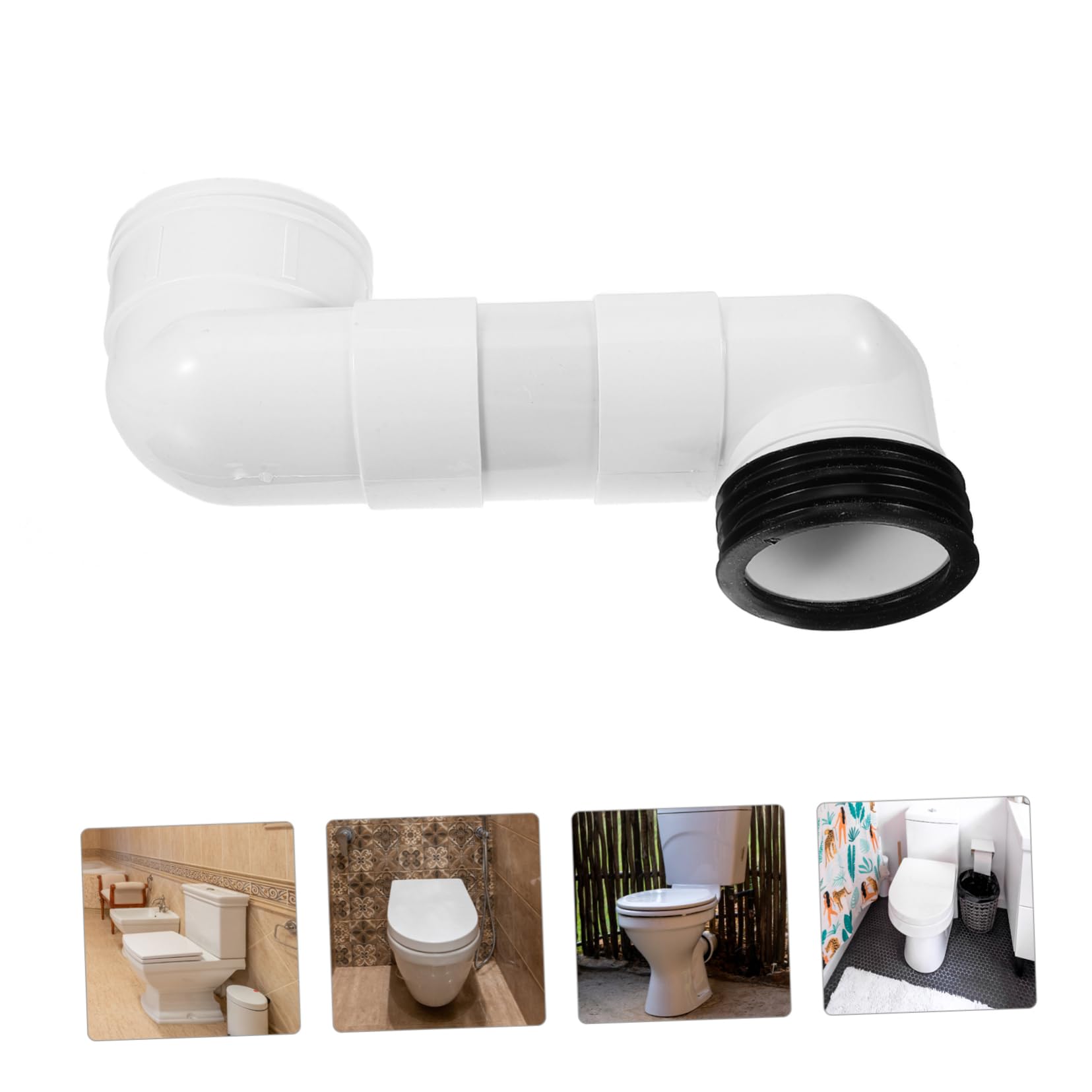 Angoily Dispositivo di Spostamento Wc Regolabile in Pvc Bianco Offset Massimo 10cm, Soluzione Versatile per Bagni Residenziali e Commerciali, Previene Problemi di Drenaggio