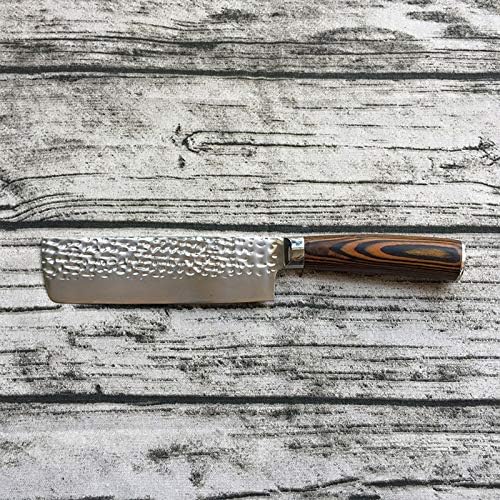 MAYiT Meat Cleaver Knife, Chef Knife Kitchen Knife Japanese Butcher Meat Cleaver Vegetable 7 inch German Stainless Steel Nakiri Cooking Cutter