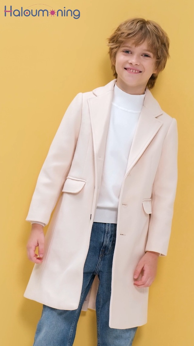 Amazon.com: Haloumoning Boys Casual Trench Coat Kids Winter Notch