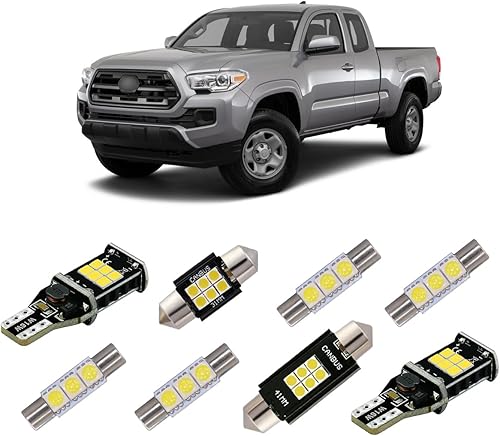 iBrightstar Paquete de bombillas LED superbrillantes, accesorios para Toyota Tacoma 2005-2021, luces de cúpula de mapa interior + luces de espejo de