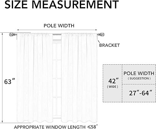 Miniatura 6 de Easy-Going Cortinas opacas con dobladillo para cortinero, cortinas de ventana para oscurecer la habitación o la sala de estar, cortinas de ventana