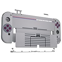 Vista 5 de eXtremeRate DIY Full Set Shell Buttons for Nintendo Switch OLED, Soft Touch Replacement Console Back Plate & Kickstand, Custom Case Housing for