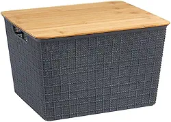 Caixa Organizadora com Tampa de Bambu 18L - Oikos