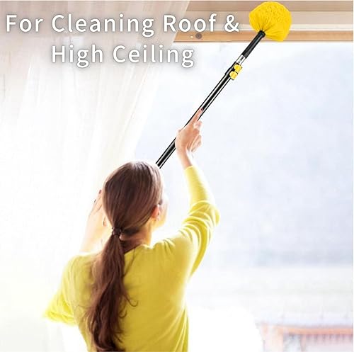 Miniatura 4 de 9 cabezales de plumero Webster para poste  Cepillo removedor de telaraña  Accesorio de cabeza de plumero de telaraña  Se adapta a postes roscados