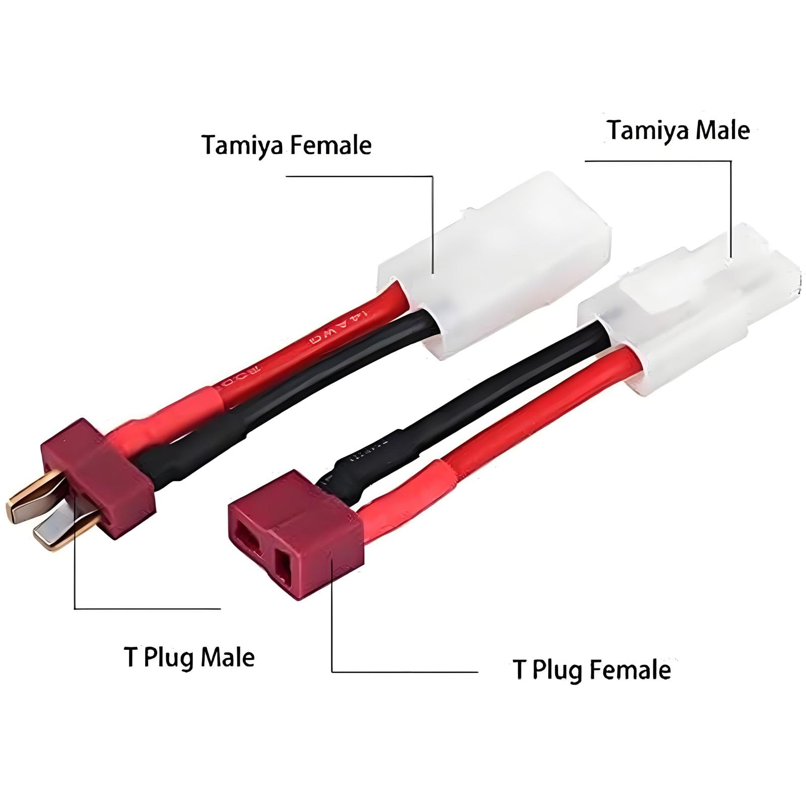 TRX Buchse Female Auf Nylon Japan 13,5mm Stecker Adapter – Vergoldet, 30A, Für Lipo Akkus
