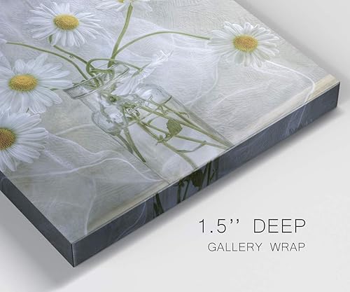 Miniatura 6 de Renditions Gallery Arte de pared de margaritas, decoración en lienzo de alta calidad con envoltura de galería, listo para colgar, 40 pulgadas de