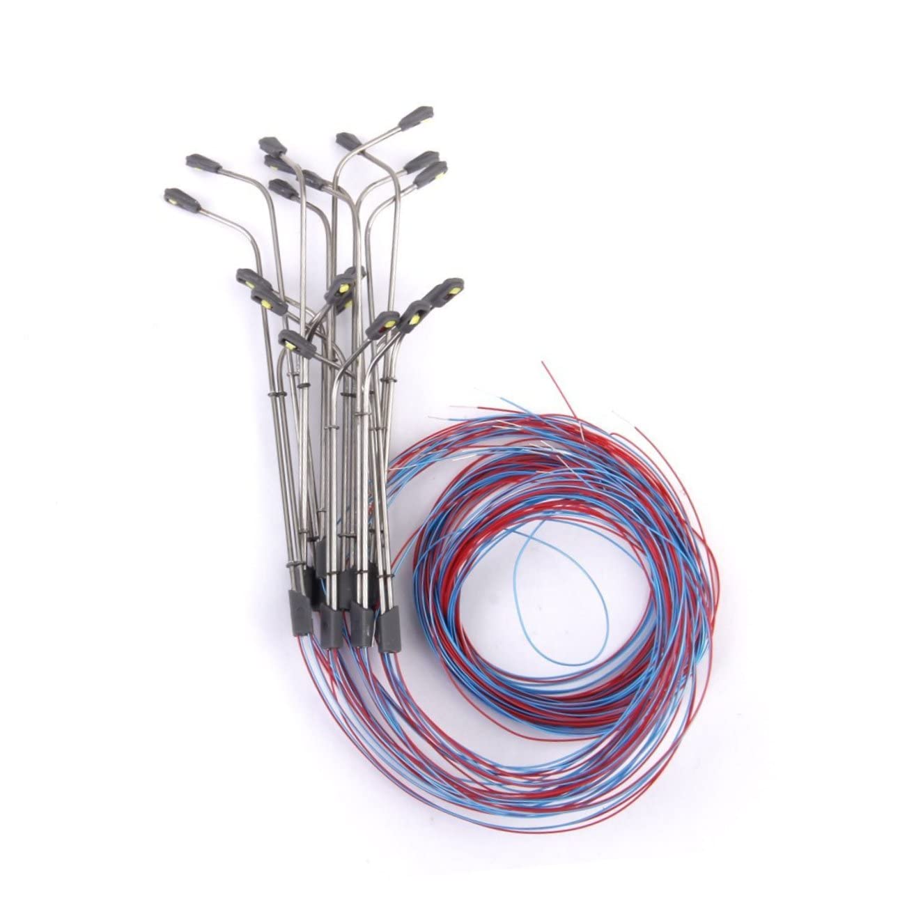 Sewroro Solar-Powered 1:150 Scale Model Street Lamp Light Fixture with Dual Heads 10 Pack