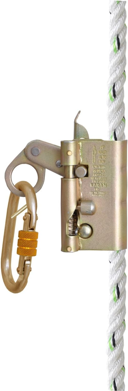 Karam Fall Arrester Premium Safety Harness for Vertical Protection and Fall Arrest | Suitable for Construction, Climbing, and Rescue Operations with Hook PN112 for Rope | PN2000A(112(C))