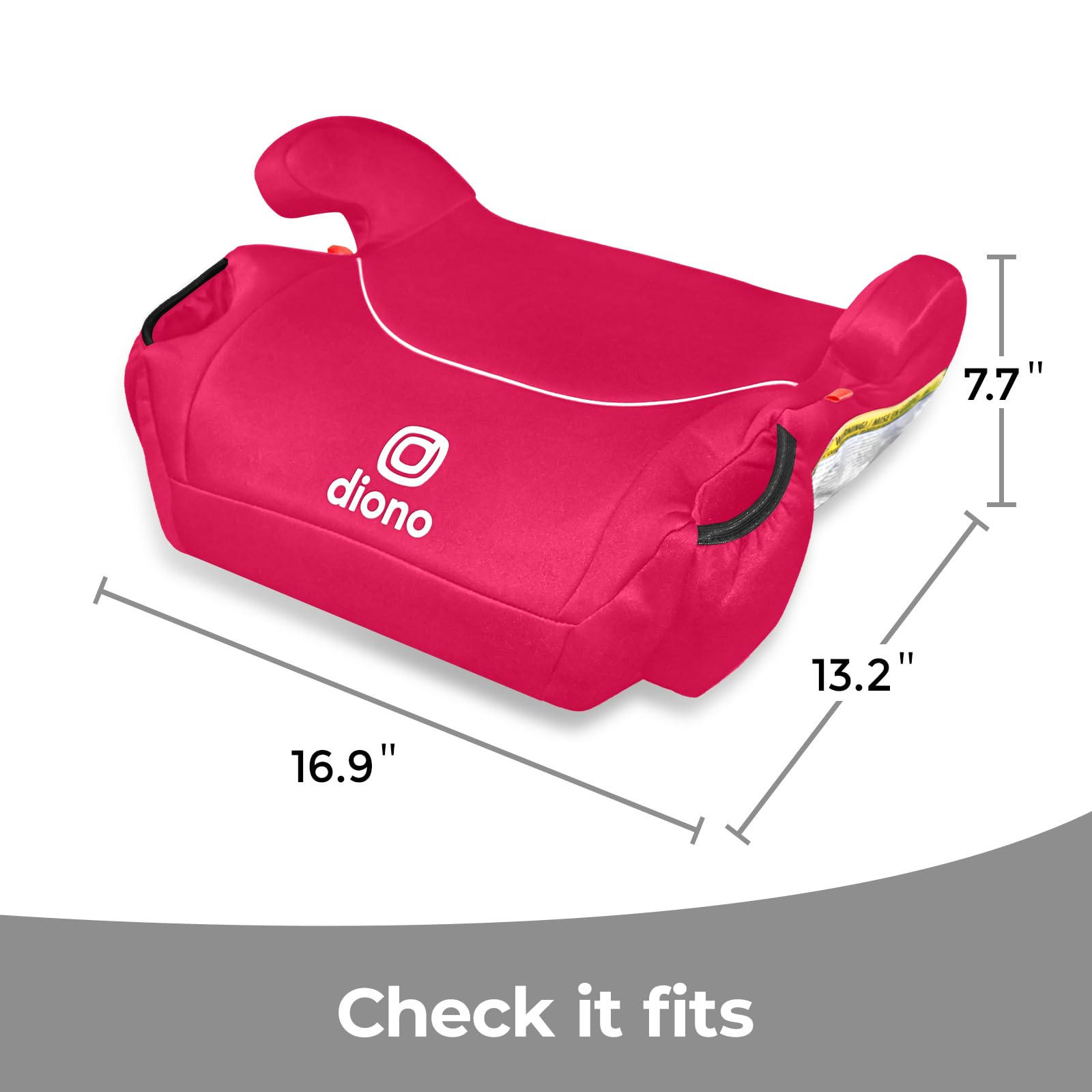 Diono Solana - Lot de 2 sièges auto rehausseurs sans loquet - Légers et lavables en machine - Porte-gobelets - Rose barbe à papa