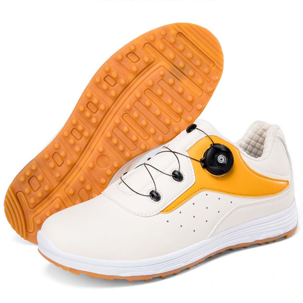Zapatillas de Golf para Hombre sin Clavos | Impermeables y Antideslizantes, cómodos, botón Giratorio, Extra Anchos