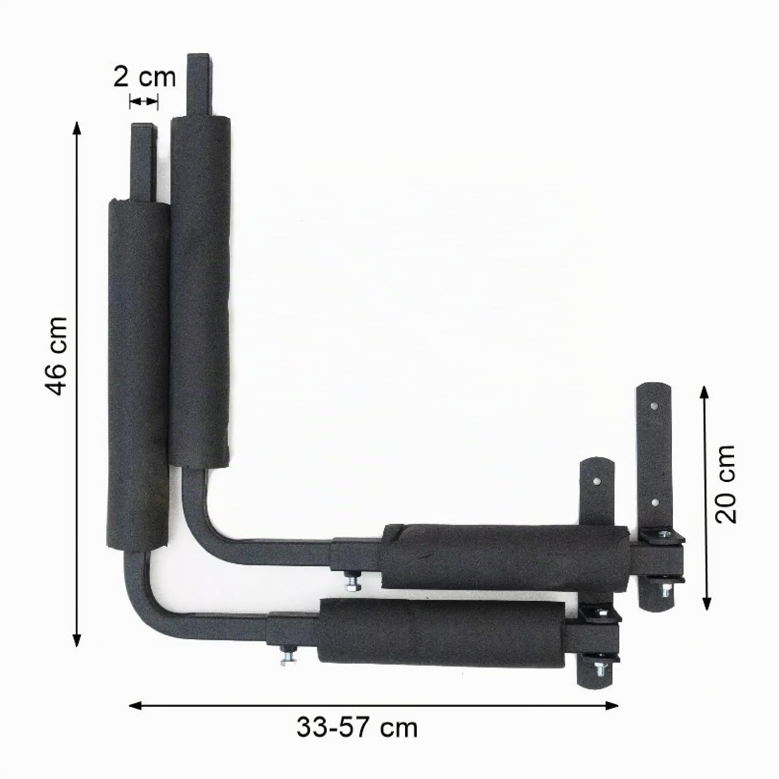 QLS BOX1 - Supporto per box da tetto, attrezzi da giardino, cassetta per sci, attrezzatura sportiva, supporto per tavola da surf, 57 cm