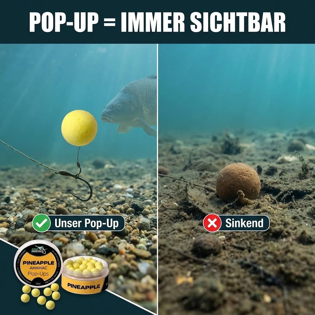 Generisch Pop-Ups Karpfen boilies Pineapple 12mm – Method Feeder Boilies, Angeln zubehör, 30g dose