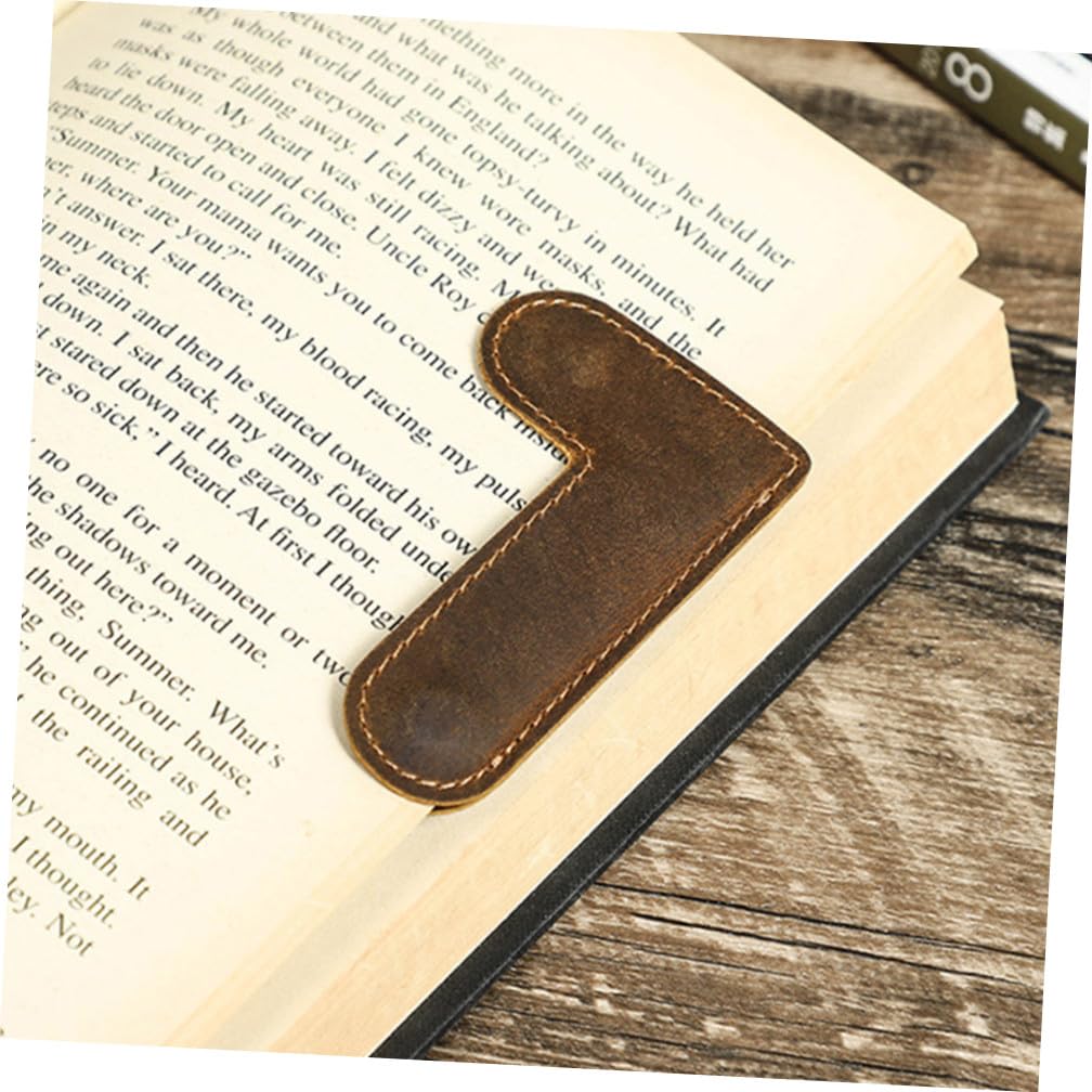 NUOBESTY 3pièces Marque-page Magnétique Cuir Vintage Outil De Fixation De Page Pour Accessoire De Lecture Pratique Et Élégant Pour Amateurs De Littérature