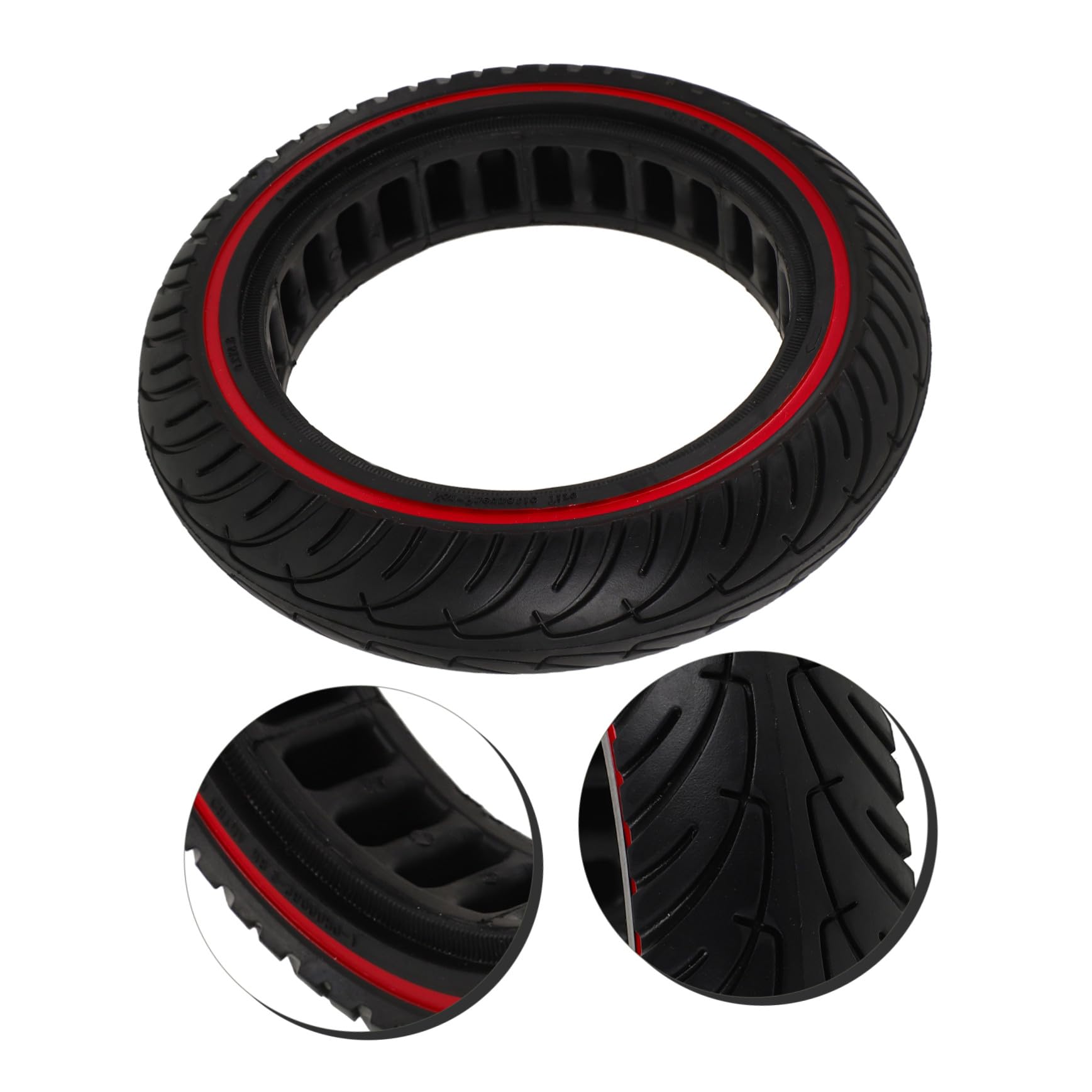 Pneu Plein Trottinette Électrique Roue de Remplacement Antidérapante et Solide pour Scooter Électrique Pro Pneu Non Gonflable à Structure Alvéolée Rouge pour Meilleure Stabilité