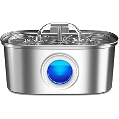 Cat Water Fountain Stainless Steel: 108oz/3.2L Automatic Pet Water Fountain Dog Water Dispenser with Water Level Window - for Cats Inside