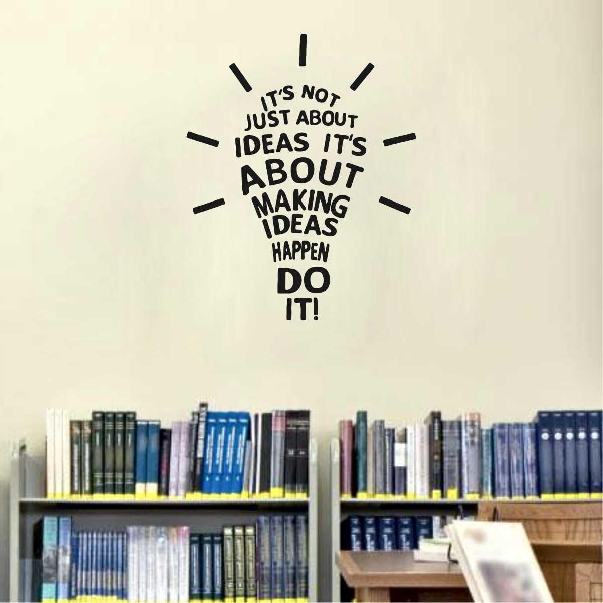 Rawpockets Decals 'Idea' Wall Sticker - (PVC Vinyl, 58 cm x 46 cm, Black)