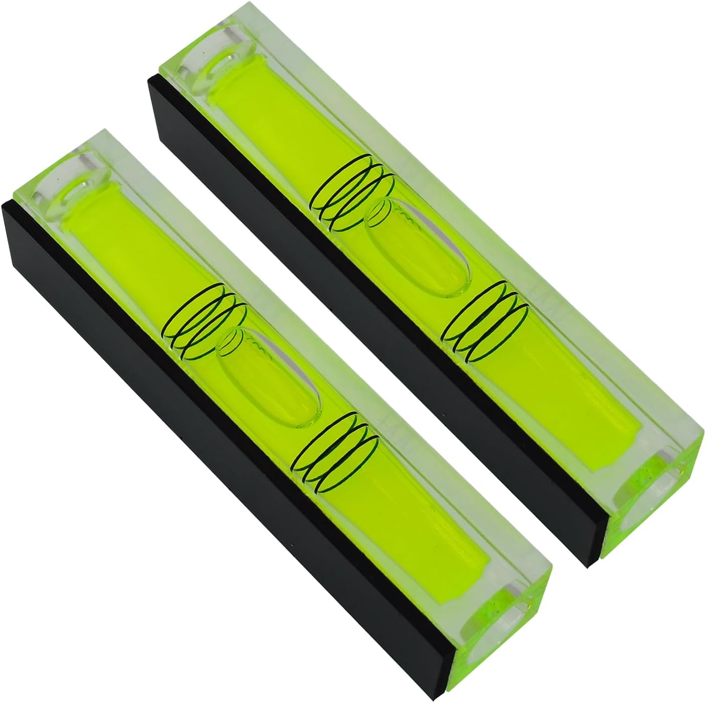 2PCS high-precision leveling bubble extended three line horizontal bubble water level gauge for household use, capable of 180 degrees in place turning 80x15X15mm (green（magnetism）)
