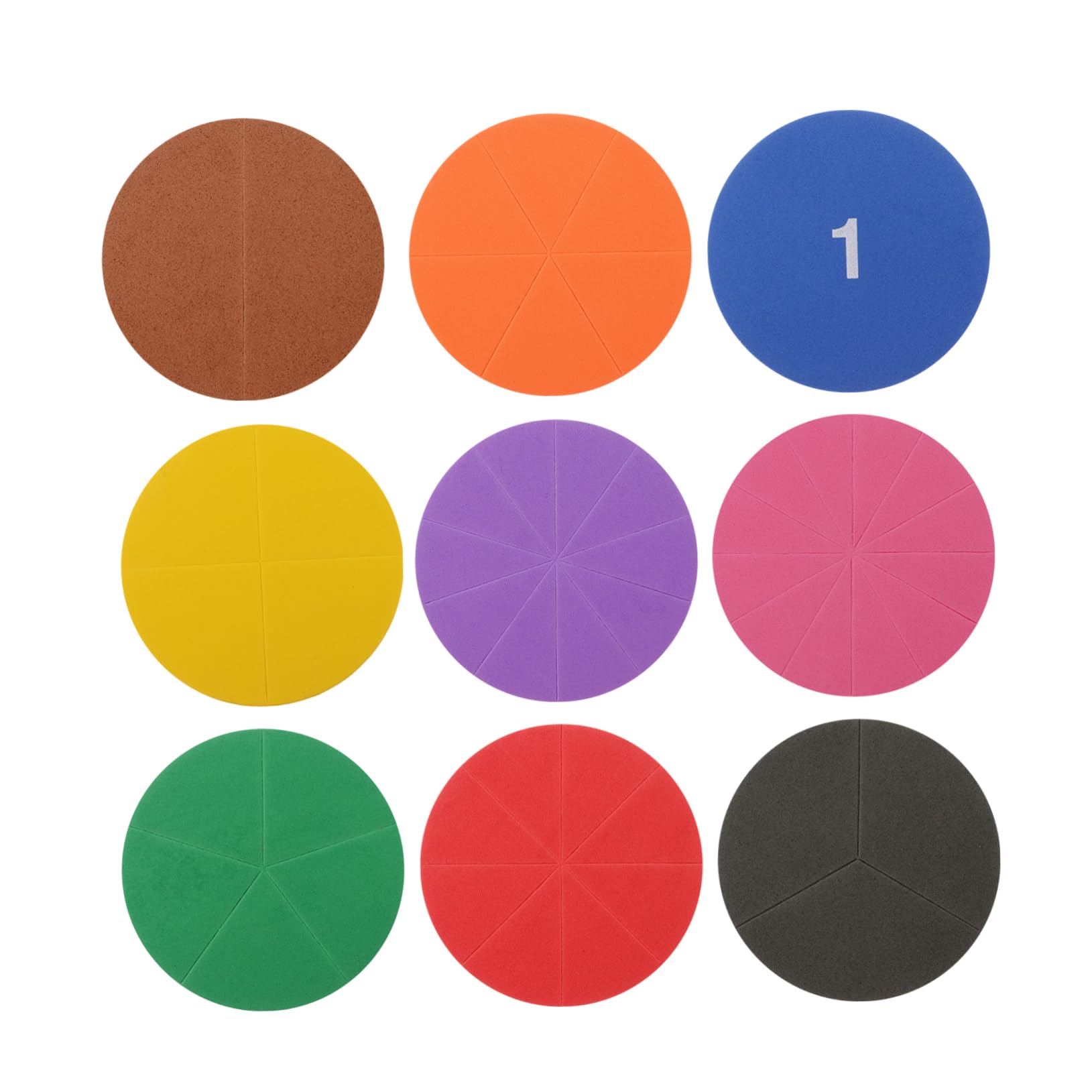 Homoyoyo 1 Set Eva Fraction Circles Early Educational Plaything for Students Lightweight Teaching for Understanding Fraction Relationships and Numbers
