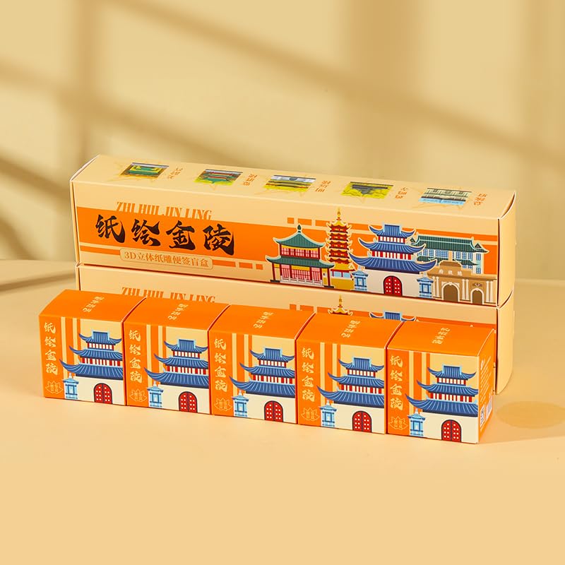 Buddhist Pagoda Tear-Off Notepad | Jiming Temple Laser-Carved Memo Cube | Zen Meditation Notebook for Desk Organization (Ming Dynasty Architecture)​ (Blind box random style)